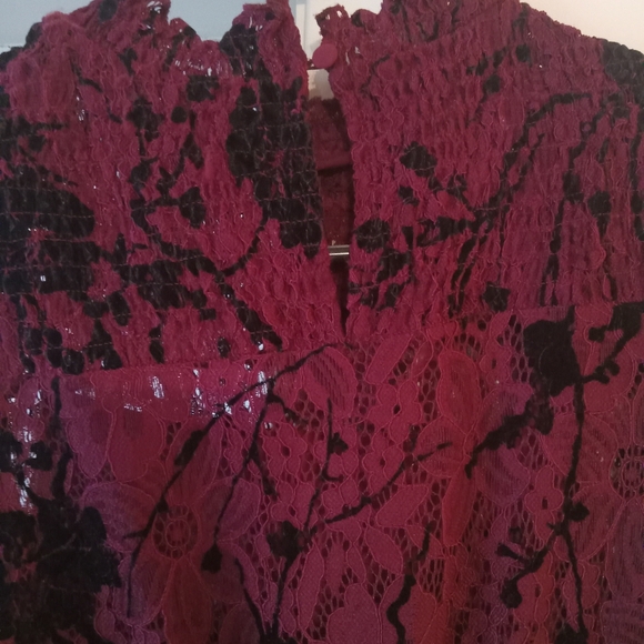 Modcloth Burgundy and Black Lace Dress - Picture 5 of 7